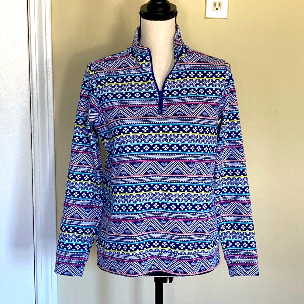 Vineyard Vines 1/4 Fair Isle Multi-Color Pullover